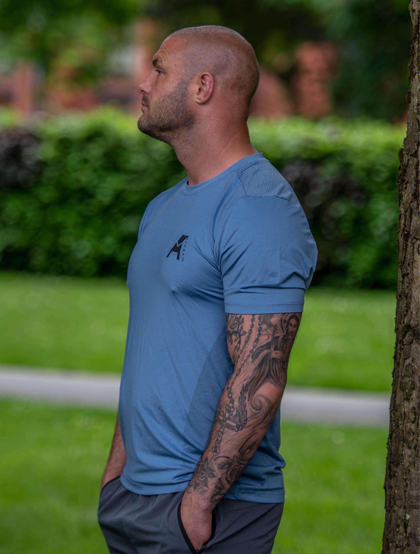 Muscle Fit T-Shirt- Blue