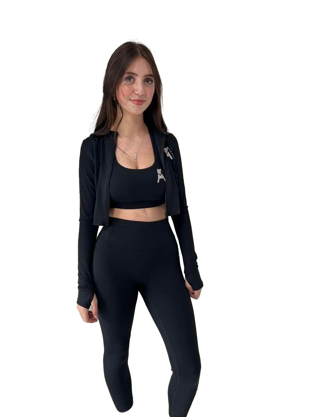 Womens 3 Piece Gym Set Black